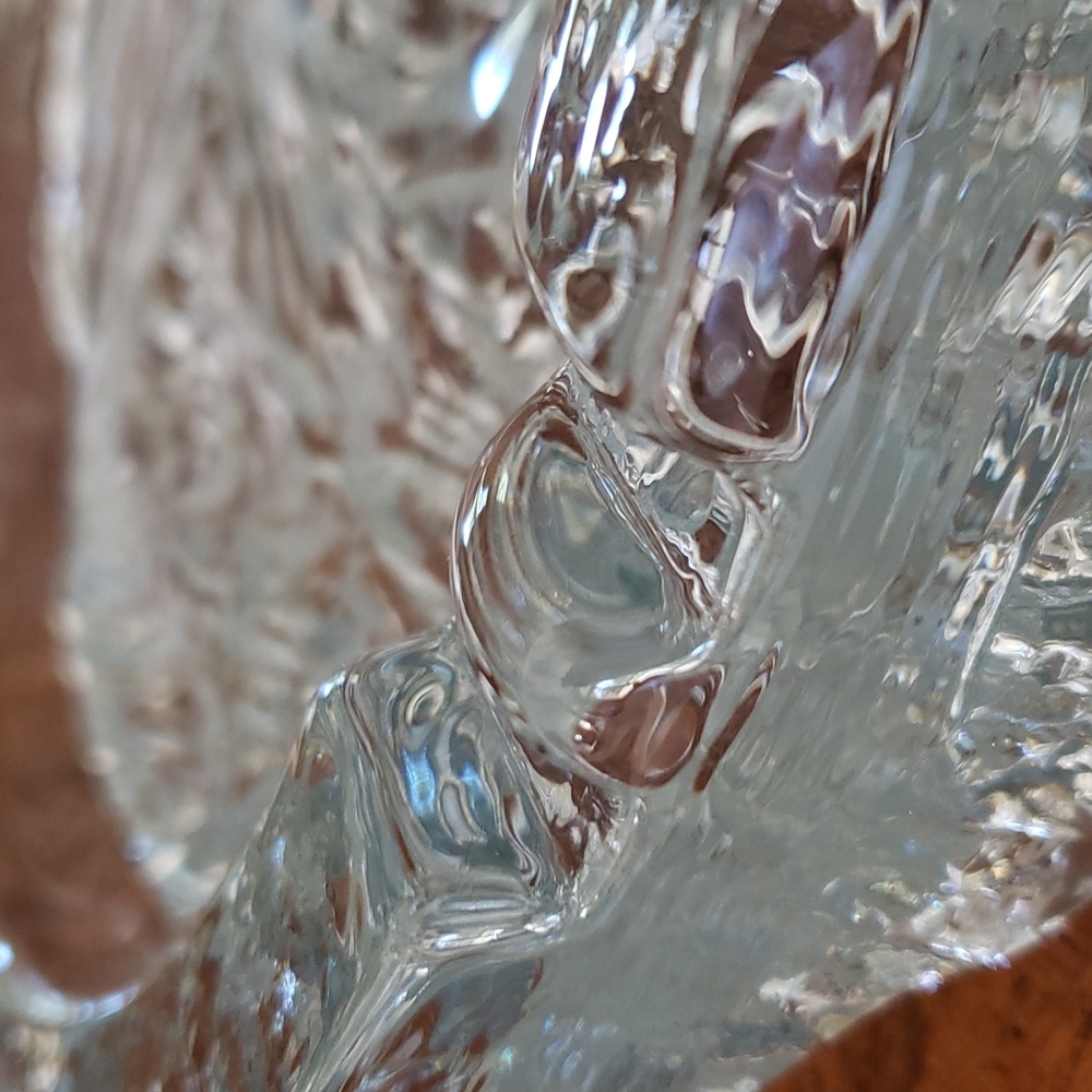 ❤ VINTAGE | Gigantic Mid-Century Modern Heavy Glacial Ashtray Art Glass - Picture 4 of 14